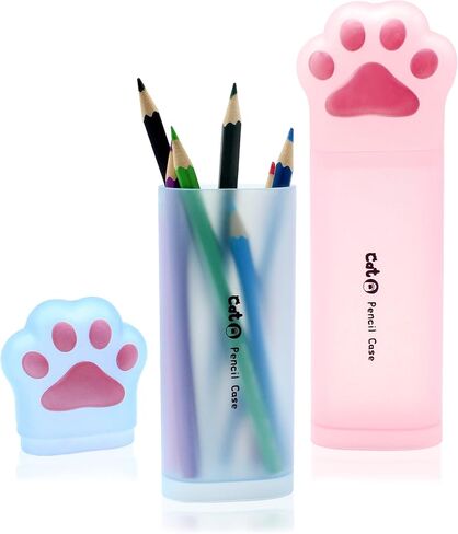 Benvo Cat Paw Pencil Holder البلاستيك قلم رصاص قلم رصاص منظم تخزين لأقلام أقلام الحكام ، وملحقات المكتب المكتبية المكتبية (White/Mint Green ، حزمة 2) in Kuwait