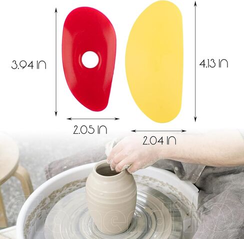 Framendino, 7 Pack Soft Rubber Rib Silicone Ceramics Tools Smooths Shapes Sculpting Pottery Clay Tool for DIY (Yellow) in Saudi Arabia
