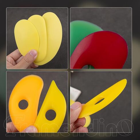 Framendino, 7 Pack Soft Rubber Rib Silicone Ceramics Tools Smooths Shapes Sculpting Pottery Clay Tool for DIY (Yellow) in Saudi Arabia