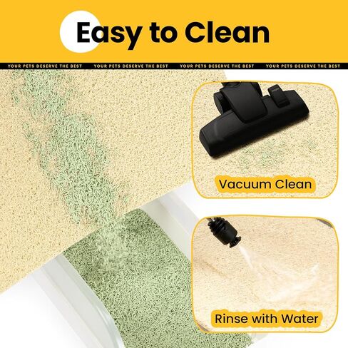 Cat Litter Mat Litter Trapping Mat, Premium Durable PVC Cute Cat Litter Box Mat, Non-Slip, Less Waste Kitty Litter Mat, Soft on Kitty’s Paws, 24"x 17" cat matts for Litter in Kuwait
