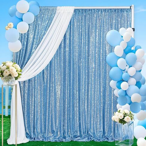 ستارة خلفية من الترتر الذهبي: 8FT × 8FT ستارة خلفية للحفلات ستائر خلفية للصور لحفلات أعياد الميلاد وحفلات الزفاف وديكورات الذكرى السنوية in Kuwait