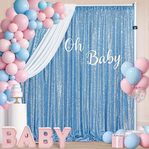 ستارة خلفية من الترتر الذهبي: 8FT × 8FT ستارة خلفية للحفلات ستائر خلفية للصور لحفلات أعياد الميلاد وحفلات الزفاف وديكورات الذكرى السنوية in Kuwait