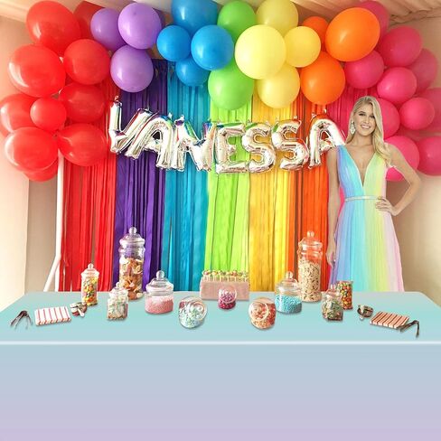 4 Pack Rainbow Tablecloth, 51 x 86 inch Pastel Table Cloths Colorful Rainbow Table Covers for Ice Cream Party Decorations Wedding Easter Girl and Princess Birthday Party Supplies in Saudi Arabia