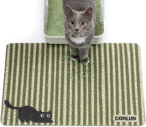 Conlun Cat Litter Mat Litter Trapping Mat, Premium Durable PVC Cute Cat Litter Box Mat, Non-Slip, Less Waste Kitty Litter Mat, Soft on Kitty’s Paws, 24"x 17" cat matts for litter, Chessboard in Saudi Arabia