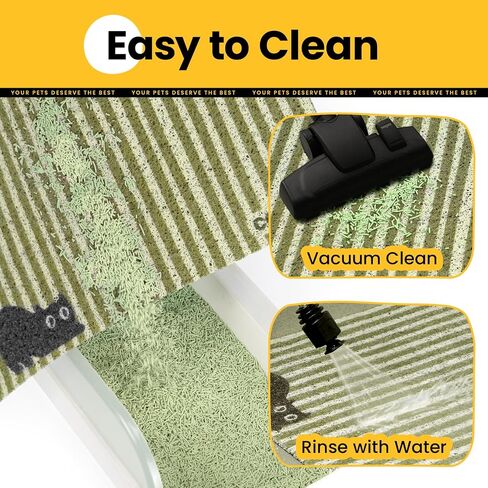 Conlun Cat Litter Mat Litter Trapping Mat, Premium Durable PVC Cute Cat Litter Box Mat, Non-Slip, Less Waste Kitty Litter Mat, Soft on Kitty’s Paws, 24"x 17" cat matts for litter, Chessboard in Saudi Arabia
