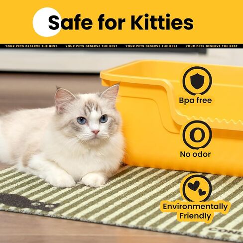 Conlun Cat Litter Mat Litter Trapping Mat, Premium Durable PVC Cute Cat Litter Box Mat, Non-Slip, Less Waste Kitty Litter Mat, Soft on Kitty’s Paws, 24"x 17" cat matts for litter, Chessboard in Saudi Arabia