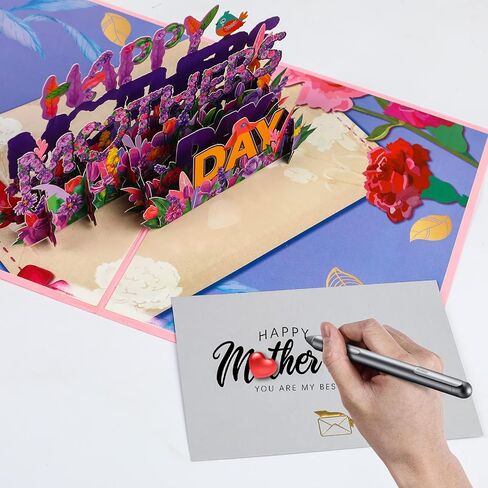 FOIMAS 3D Pop Up Mothers Day Card,Happy Mother’s Day Card with Envelope, Message Card for Mom Wife Daughter Grandma in Kuwait
