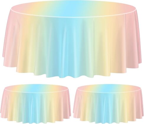 4 Pack Rainbow Tablecloth, 51 x 86 inch Pastel Table Cloths Colorful Rainbow Table Covers for Ice Cream Party Decorations Wedding Easter Girl and Princess Birthday Party Supplies in Saudi Arabia