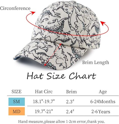 JANGANNSA Dinosaur Boys Girls Caps Embroidery Baby Baseball Caps Cotton Infant Toddler Kids Hat Spring Summer Autumn 2-6Y in Saudi Arabia