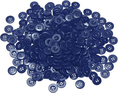 HARFINGTON 300pcs 20L Sewing Buttons 1/2"(12.5mm) Resin Round Flat 4-Hole Craft Replacement Buttons for Coats Sewing Clothing and DIY, Navy Blue in Saudi Arabia
