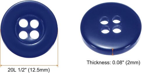 HARFINGTON 300pcs 20L Sewing Buttons 1/2"(12.5mm) Resin Round Flat 4-Hole Craft Replacement Buttons for Coats Sewing Clothing and DIY, Navy Blue in Saudi Arabia