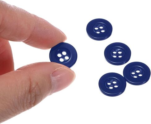 HARFINGTON 300pcs 20L Sewing Buttons 1/2"(12.5mm) Resin Round Flat 4-Hole Craft Replacement Buttons for Coats Sewing Clothing and DIY, Navy Blue in Saudi Arabia