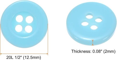 HARFINGTON 300pcs 20L Sewing Buttons 1/2"(12.5mm) Resin Round Flat 4-Hole Craft Replacement Buttons for Coats Sewing Clothing and DIY, Navy Blue in Saudi Arabia