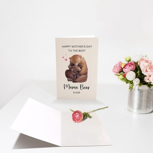 Mama Bear Mother's Day Card from Daughter Son, Cute Bear Mom and Baby Hug Mother's Day Card, Mothers Day Card Gift for Mom Mommy, The Best Mama Bear Ever in Saudi Arabia