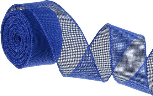 uxcell 2 "× 6 ياردة الشريط السلكي ، النسيج الطبيعي حافة الأشرطة الريفية للأقواس هدية تغليف الإكليل من الزفاف الزفاف ديكورات المنزل الحرف اليدوية ، السماء الأزرق in Kuwait