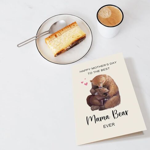 Mama Bear Mother's Day Card from Daughter Son, Cute Bear Mom and Baby Hug Mother's Day Card, Mothers Day Card Gift for Mom Mommy, The Best Mama Bear Ever in Saudi Arabia