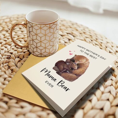 Mama Bear Mother's Day Card from Daughter Son, Cute Bear Mom and Baby Hug Mother's Day Card, Mothers Day Card Gift for Mom Mommy, The Best Mama Bear Ever in Saudi Arabia