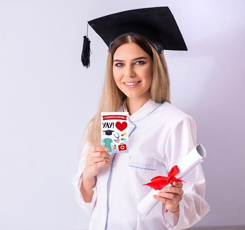 D4Dream 2025 بطاقة التخرج الممرضة - بطاقة المعايدة RN للنساء بطاقة تهنئة التخرج مع مظروف للمدارس الطبية الممرضة الجديدة ممرضة مسجلة جديدة in Kuwait