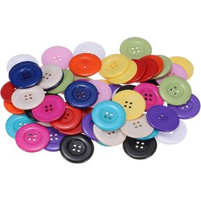 Harfington 60pcs 60L أزرار الخياطة 1-1/2 "(38 مم) أزرار راتنجات مسطحة من 4 حفرة لخياطة الملابس و DIY ، 12 لون