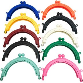 10Pcs Plastic Purse Clasp Frame Wallet Kiss Clasp Locks Candy Color DIY Purse Making Frame Half Round 8.5cm/3.35 inch J002