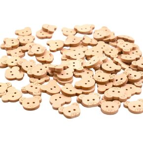 50 PCS أزرار دب خشبي مع جولة 2 ثقوب أزرار الخياطة DIY CRAFT لزخرفة Home Home Home Home Home Handmand