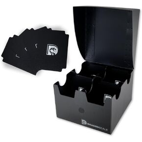 Quad Deck Box with Dividers | 800+ Card Capacity | 4-Slot Plastic Storage Organizer for Players and Collectors | Standard-Size Trading Card Holder | Holds up to 4 Decks for Tournament Play