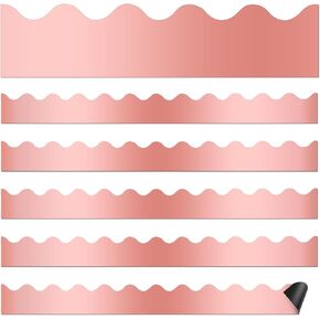 24 PCS حدود مغناطيسية زرقاء للفصول الدراسية السبورة White Shine Scalloped Chalkboard Bulletin Borders Trim Magnetic Classroop Strips for School Office