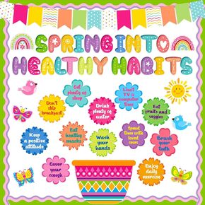 Honoson 55 PCS Spring Reading Bulletin Decorations القراءة عبارة
