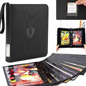 Jumbo Card Binder,Label Design with 100+Sleeves Fit XL Oversized Jumbo Cards - Premium Penny Sleeves,3-Ring Jumbo Card Binder with Lable Design for Oversized Cards Max Fit 6x8 Inch.