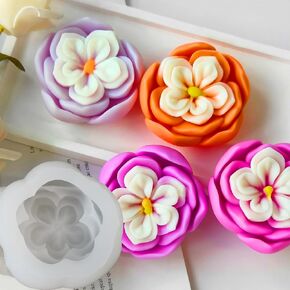 3D Hibiscus lotus silicone candle mold - Decor Decor