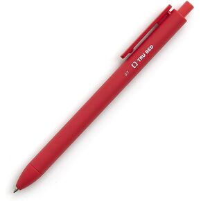 Staples Tru Red Red Retractable Ambens Hame Dry Hams ، Red ، 0.7 mm median (1 Dozen Pens)-قلم حبر أحمر يتدفق ناعمًا مع برميل كامل من المطاط للراحة ، وأقلام هلام خالية من الأحماض