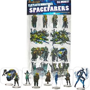 مصغرة بلاستيكية مسطحة Arcknight: الفضاء. 56 MINIS الفريدة من نوعها الخيال العلمي لـ Starfinder ؛ التماثيل النحيفة بأسعار معقولة لـ SF و Shadowrun وألعاب RPG الأخرى على الطاولة