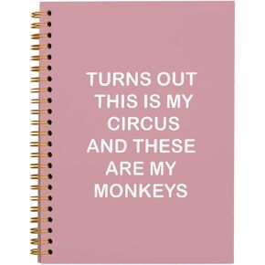 Funny Office Gifts Notebooks for Work, This Is My Circus These Are My Monkeys, Funny Gifts Journal for Coworkers, Work Humor Gifts, College Ruled Hardcover Spiral Notebook 5.5 x 8.3