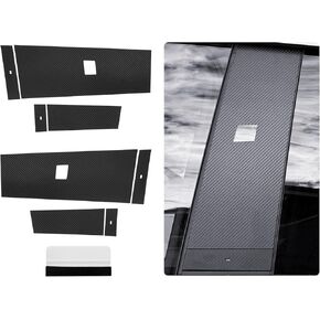 Tesla Cybertruck Accessories Window B C Pillar Posts Trim Cover Stickers, 8PCS Exterior Side Door B C Pillar Trim for Car,Pvc Waterproof,Carbon Brazing Pattern