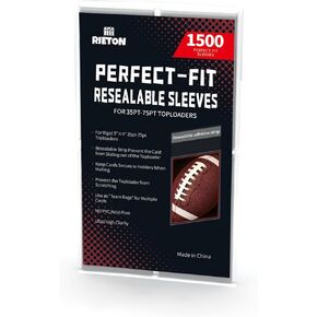 Toploader Sleeves - Resealable Team Bags for 35-75PT Top Loader Cards (1500pcs)
