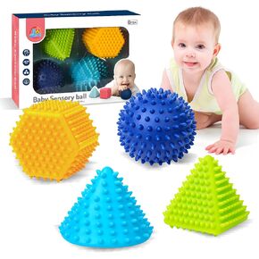 Sensory Ball for Babies 6 to 12 Months, Baby Balls for Toddlers 1-3 Massage Stress Relief, Textured Multi Sensory Balls Gift Sets, Montessori Sensory Toys 6 Spikey Squeeze Ball for Infant Kids