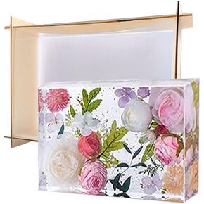 Large Rectangular Resin Silicone Mold, 7.8 inch Rectangle Epoxy Resin Molds 2 Inch Deep Molds for Resin Flower Preservation Bookends DIY Wedding Bouquet Preservation Home Decors