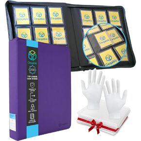 Deqadic Card Binder for Top Loaders ، 9 Pocket Hands 288 بطاقة ، و 20 من Toploaders ، و Ringling Ringless Collection Binder للعبة الرياضية ، الأسود