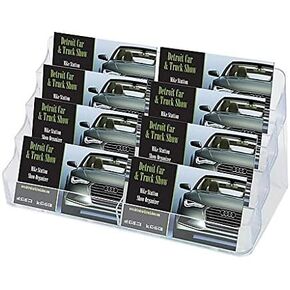 1 intheOffice Business Card Stand ، عرض حاملي بطاقات العمل ، 8 جيب عرض بطاقة عمل متعددة ، 400 بطاقة بطاقة