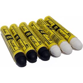 Markal B Paintstik Solid Paint Hobo Marker مجموعة من 6 ألوان بالأبيض والأسود