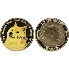 Physical DogeCoin Coin Décor 24K Gold Plated DogeCoins Crypto Golden التذكاري Doge Coins Gifts (1 PC)