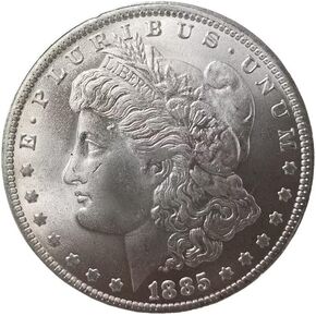 1885 سم مكعب Morgan Silver Dollar BU نسخة طبق الأصل من النسر الأمريكي