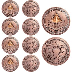 10pcs umpster fire inial ، أنا بخير عملة تحدي ، أقوى فولاذ مزورة في نيران الهدايا التقديرية للعملة المعدنية الملهمة للموظف