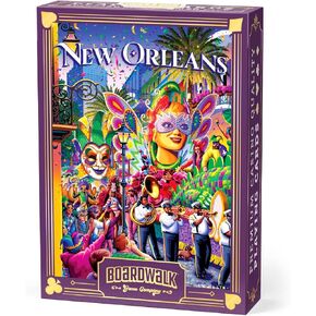 Boardwalk Buzzles Premium Featherlight أوراق اللعب الفريدة ، سطح السفينة المرح للمنزل والسفر | نيو أورليانز ماردي غرا
