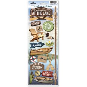 ورقة ملصقات Cardstock Paper House Productions للحرف اليدوية والسردة والتجميع - Lake Life
