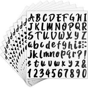 16 ورقة 1280 قطعة ملصقات رسائل ، McKanti Glitter Gold Silver Alphabet ملصقات أرقام رسائل الفينيل اللاصقة.