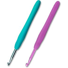 2 PCS خطافات كروشيه مريحة الحجم H / 5mm ، خطاف الكروشيه I / 5.5 مم من السنانير الكروشيه ، إبر الكروشيه ، مقبض مريح هوك الكروشيه Super Super & Moronomic للمبتدئين والمتقدم (5.0 مم ، 5.5 مم)