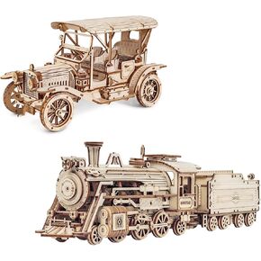 ROKR 3D Wooden Puzzle Car Model MC801+MC501