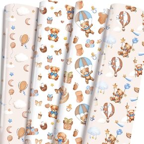 incok chame dearrapp paper - Pute Bear in Hot Air Balloon 4 Design for Baby Boy Birthdy Party Form