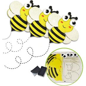 ملصقات النحل - النحل من أجل الحرف اليدوية 12 Bumble Bee Craft Sticker Activity Spring Craft Kits for Kids Summer Tists for Kids Bug Fail